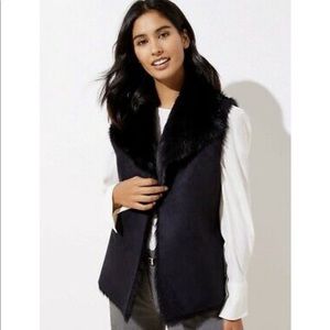 LOFT Reversible faux fur and suede Vest